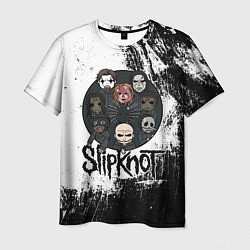 Футболка мужская Slipknot black and white, цвет: 3D-принт