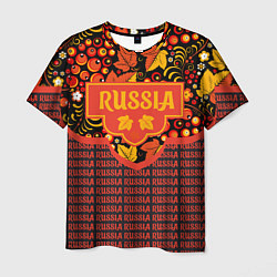 Футболка мужская Хохломская роспись - символы России, цвет: 3D-принт