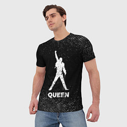 Футболка мужская Queen с потертостями на темном фоне, цвет: 3D-принт — фото 2