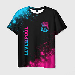 Футболка мужская Liverpool - neon gradient: надпись, символ, цвет: 3D-принт