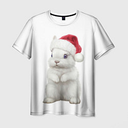 Футболка мужская Рождественский крольчонок, цвет: 3D-принт