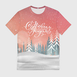Футболка мужская Зимнее настроение - с Новым годом!, цвет: 3D-принт