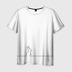Футболка мужская Кролик минимализм, цвет: 3D-принт