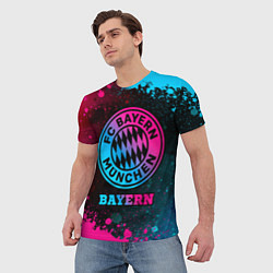 Футболка мужская Bayern - neon gradient, цвет: 3D-принт — фото 2
