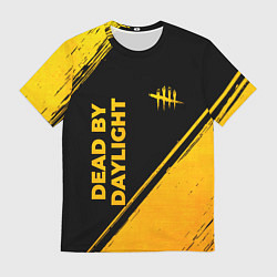 Футболка мужская Dead by Daylight - gold gradient: надпись, символ, цвет: 3D-принт