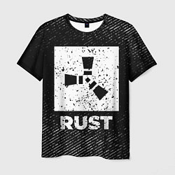 Футболка мужская Rust с потертостями на темном фоне, цвет: 3D-принт