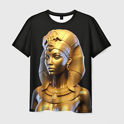 Футболка мужская Нейросеть - золотая египетская богиня, цвет: 3D-принт