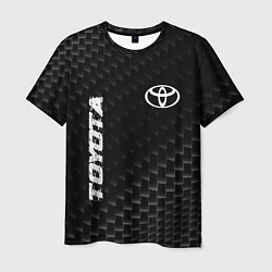 Футболка мужская Toyota карбоновый фон, цвет: 3D-принт