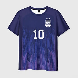 Футболка мужская Месси Аргентина ЧМ 2022 выездная, цвет: 3D-принт