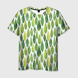 Футболка мужская Акварельные листья, цвет: 3D-принт