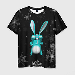 Футболка мужская Cheeky rabbit celebrates the new year, цвет: 3D-принт