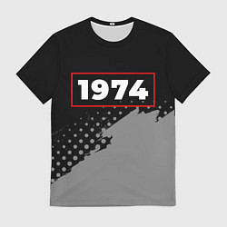 Футболка мужская 1974 - в красной рамке на темном, цвет: 3D-принт