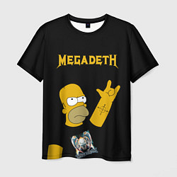 Футболка мужская Megadeth Гомер Симпсон рокер, цвет: 3D-принт