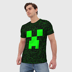 Футболка мужская Minecraft green squares, цвет: 3D-принт — фото 2