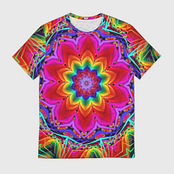 Футболка мужская Волшебный радужный цветок, цвет: 3D-принт