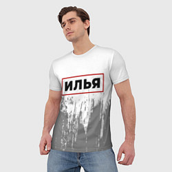 Футболка мужская Илья - в красной рамке на светлом, цвет: 3D-принт — фото 2
