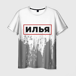 Футболка мужская Илья - в красной рамке на светлом, цвет: 3D-принт