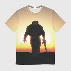 Футболка мужская Солдат на закате, цвет: 3D-принт