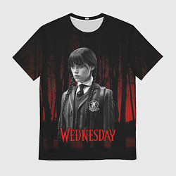 Футболка мужская Wednesday темный фон, цвет: 3D-принт
