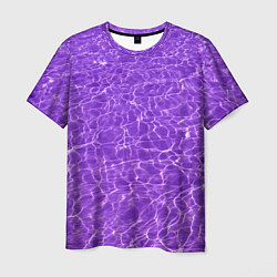 Футболка мужская Абстрактные фиолетовые волны воды, цвет: 3D-принт
