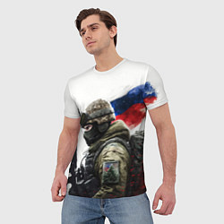 Футболка мужская Русский воин патриот, цвет: 3D-принт — фото 2