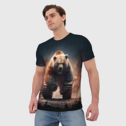 Футболка мужская Медведь-танк, цвет: 3D-принт — фото 2