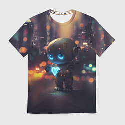 Футболка мужская Робот с сердцем, цвет: 3D-принт