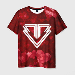 Футболка мужская Big bang red hearts, цвет: 3D-принт