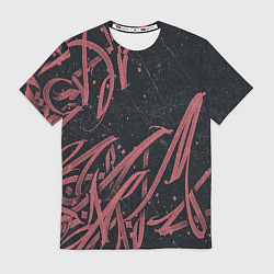 Футболка мужская Бордовое граффити, цвет: 3D-принт