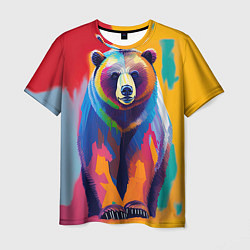 Футболка мужская Медведь красочный, цвет: 3D-принт