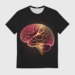 Футболка мужская Нейронный неоновый мозг, цвет: 3D-принт