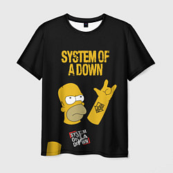 Футболка мужская System of a Down Гомер Симпсон рокер, цвет: 3D-принт