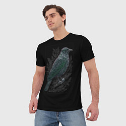 Футболка мужская Чёрный Ворон птица тёмная, цвет: 3D-принт — фото 2