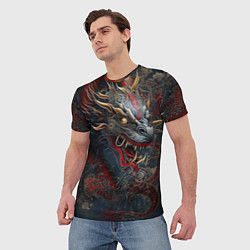 Футболка мужская Дракон Irezumi, цвет: 3D-принт — фото 2