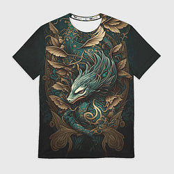 Футболка мужская Изумрудный Дракон Irezumi, цвет: 3D-принт
