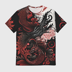 Футболка мужская Красный Irezumi узор, цвет: 3D-принт
