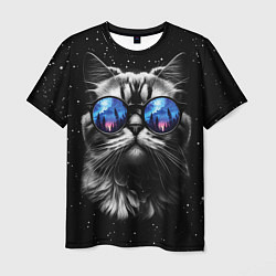 Футболка мужская Кот видит млечный путь, цвет: 3D-принт