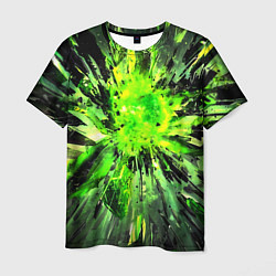 Футболка мужская Fractal green explosion, цвет: 3D-принт