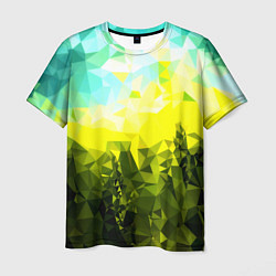 Футболка мужская Green abstract colors, цвет: 3D-принт