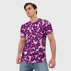 Футболка мужская Розовый глитч камуфляж, цвет: 3D-принт — фото 2