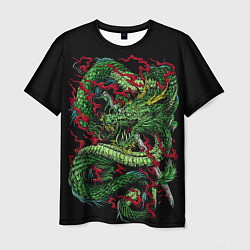 Футболка мужская Green japan dragon, цвет: 3D-принт