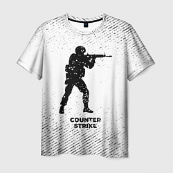 Футболка мужская Counter Strike с потертостями на светлом фоне, цвет: 3D-принт