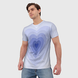 Футболка мужская Голубое сердце градиент, цвет: 3D-принт — фото 2