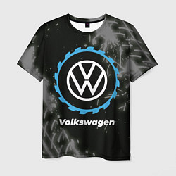 Футболка мужская Volkswagen в стиле Top Gear со следами шин на фоне, цвет: 3D-принт