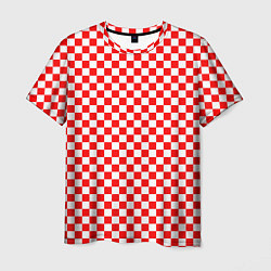 Футболка мужская Красные и белые квадраты, цвет: 3D-принт