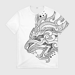 Футболка мужская Lion tattoo - irezumi, цвет: 3D-принт