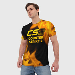Футболка мужская Counter Strike 2 - gold gradient, цвет: 3D-принт — фото 2
