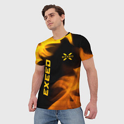 Футболка мужская Exeed - gold gradient: надпись, символ, цвет: 3D-принт — фото 2