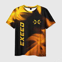 Футболка мужская Exeed - gold gradient: надпись, символ, цвет: 3D-принт