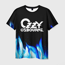 Футболка мужская Ozzy Osbourne blue fire, цвет: 3D-принт